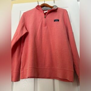 L.L. Bean Men's Quarter Zip-Up Sweater Pullover in Orange